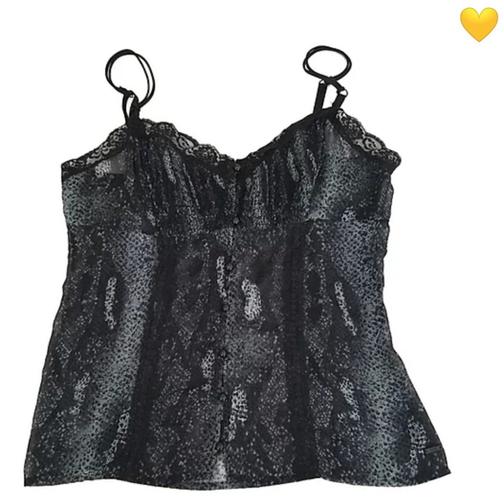 Guess Black Gray Spaghetti Strap Top Size Large